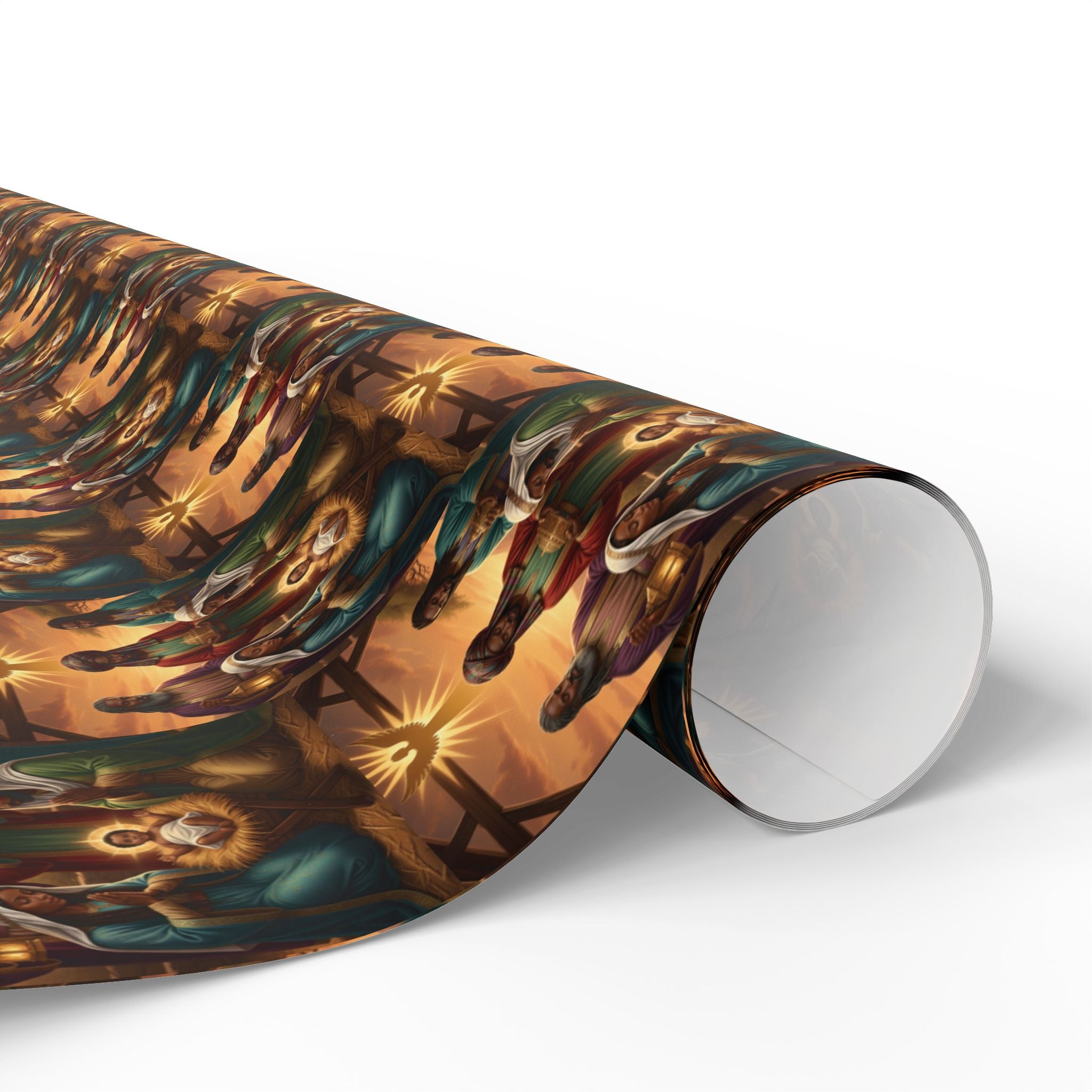 African Nativity Wrapping Paper | Black Holy Family Christmas Gift Wrap | Cultural Holiday Craft Paper
