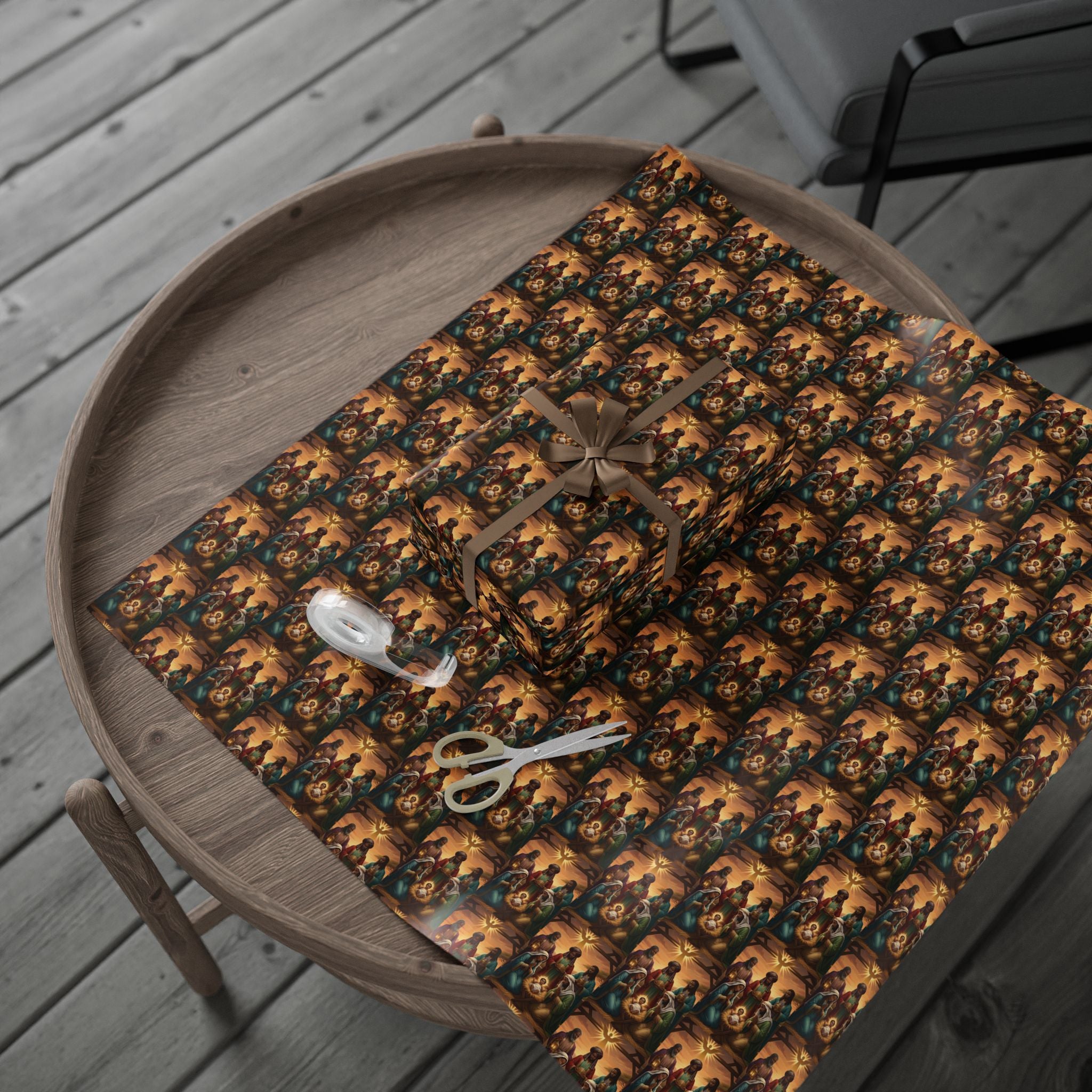 African Nativity Wrapping Paper | Black Holy Family Christmas Gift Wrap | Cultural Holiday Craft Paper